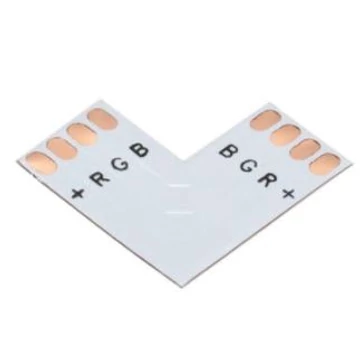 PCB sarok elem, 10mm-es RGB LED szalaghoz 4 eres