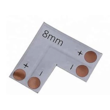 PCB sarok elem, 8mm-es LED szalaghoz (2 eres)