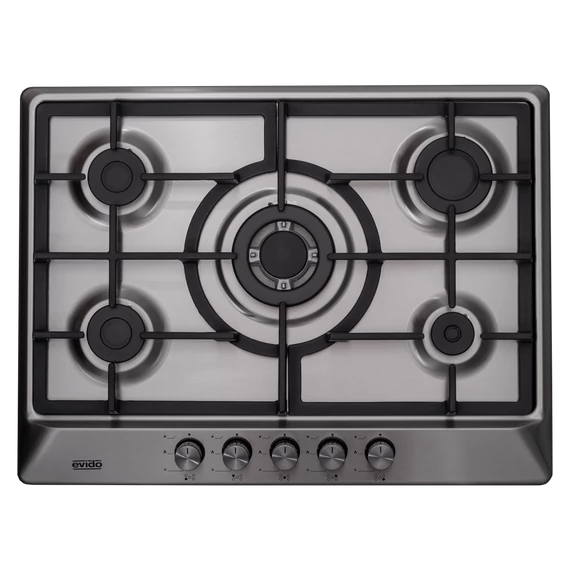 EVIDO VALEO 70X gázfőzőlap, 70 cm, WOK, inox