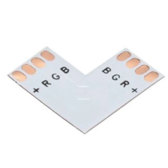 PCB sarok elem, 10mm-es RGB LED szalaghoz 4 eres